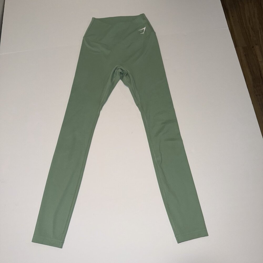 Gymshark Green Seamless High Rise Stretch Women's Ankle Leggings XS Extra Small